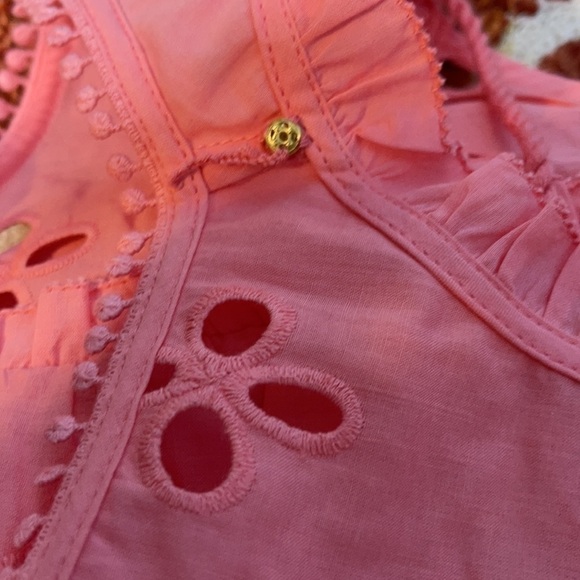 NEW Southern Tide Coral Pink Rowena Scalloped Eyelet Shift Dress US M - Picture 7 of 9